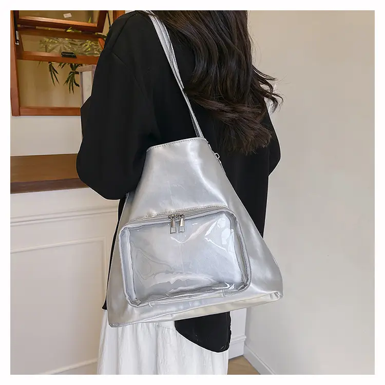 2025 Style Clear Window Shoulder Tote Bag White — feature 14