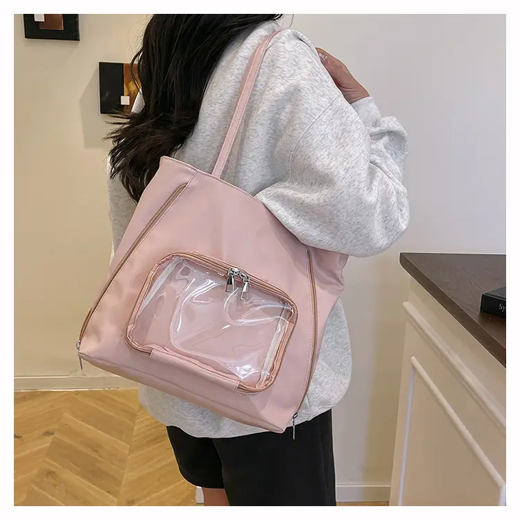 2025 Style Clear Window Shoulder Tote Bag White — feature 15