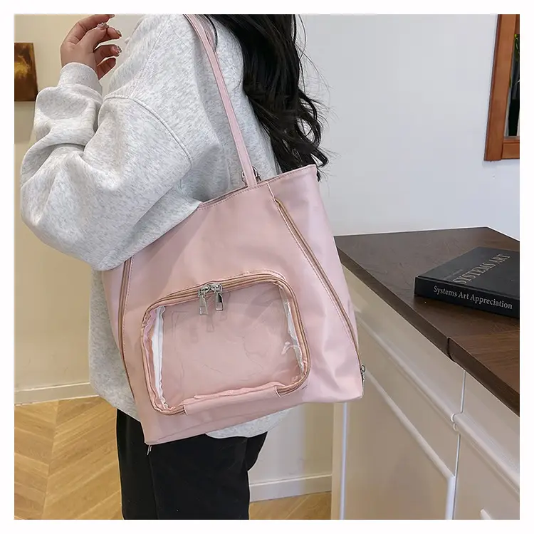 2025 Style Clear Window Shoulder Tote Bag White — feature 17