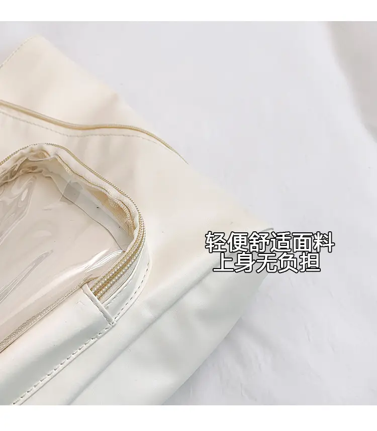 2025 Style Clear Window Shoulder Tote Bag White — feature 4