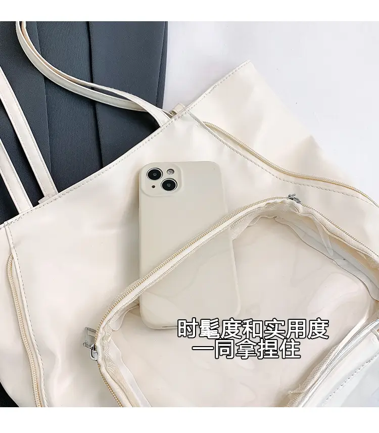 2025 Style Clear Window Shoulder Tote Bag White — feature 5