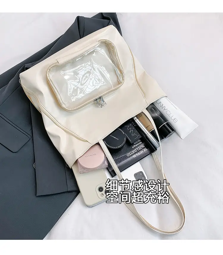 2025 Style Clear Window Shoulder Tote Bag White — feature 7
