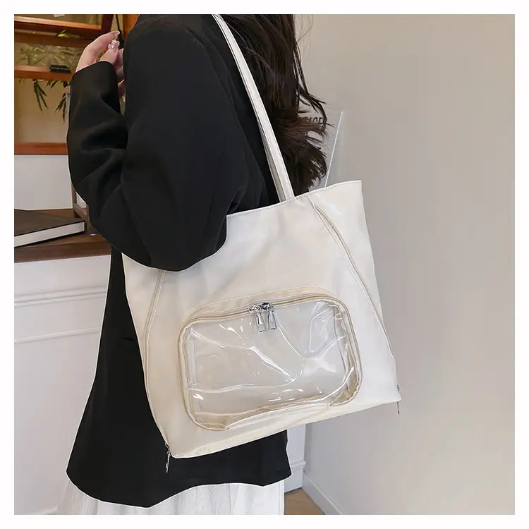 2025 Style Clear Window Shoulder Tote Bag White — feature 9
