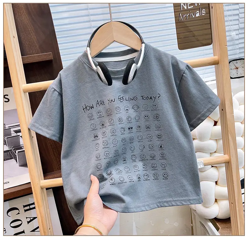 Kids Black Graphic T-Shirt Short Sleeve Cotton Summer Wear — feature 10