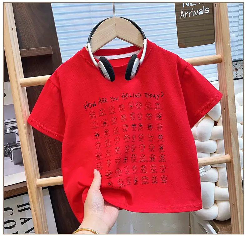 Kids Black Graphic T-Shirt Short Sleeve Cotton Summer Wear — feature 9