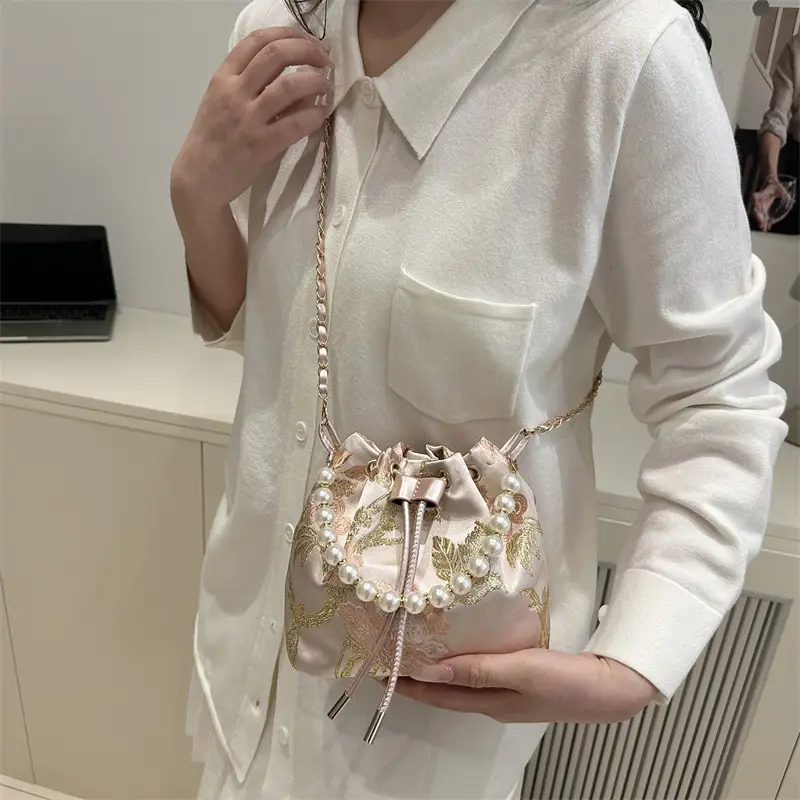 Pearl Embroidered Crossbody Bag Women 2025 Summer - Image 8
