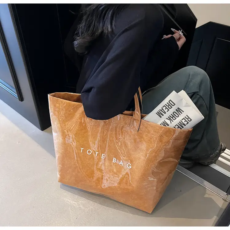 Vintage Brown Large Capacity Tote Bag for Women — feature 15