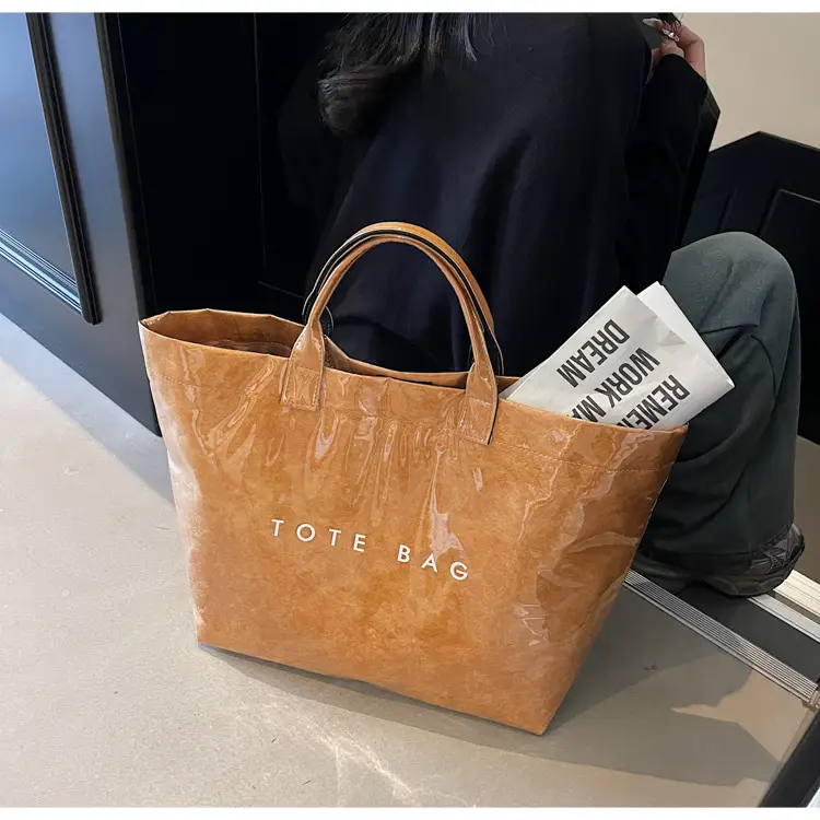 Vintage Brown Large Capacity Tote Bag for Women — feature 16
