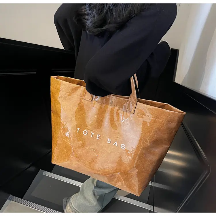 Vintage Brown Large Capacity Tote Bag for Women — feature 17