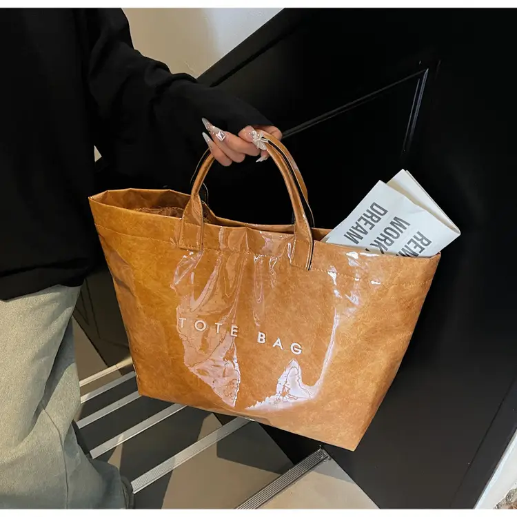 Vintage Brown Large Capacity Tote Bag for Women — feature 18