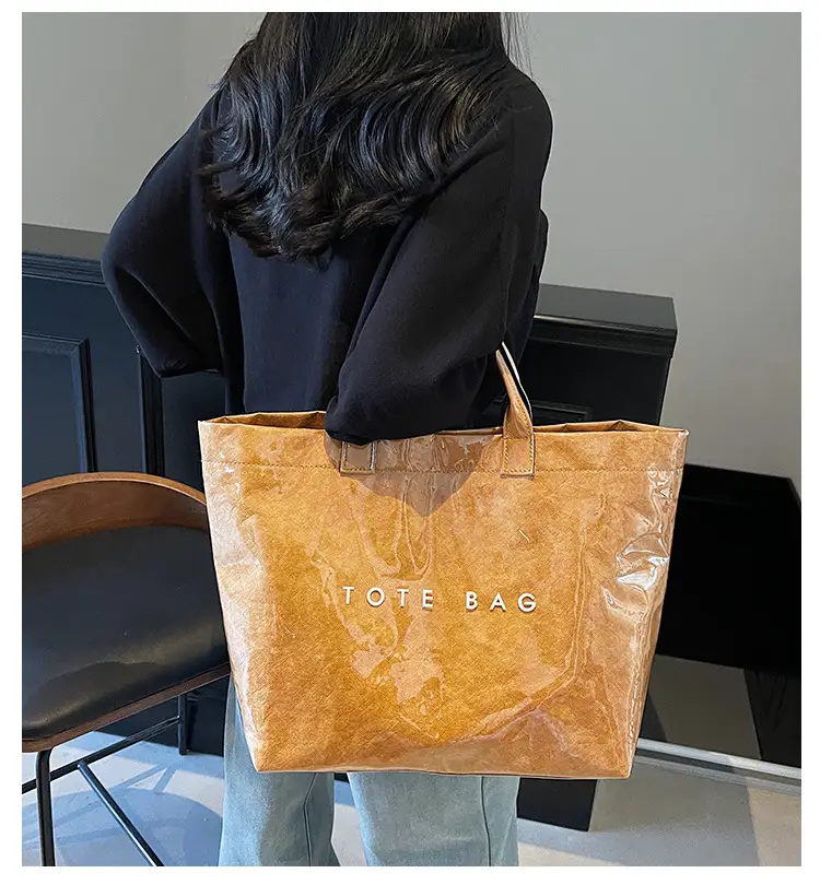 Vintage Brown Large Capacity Tote Bag for Women — feature 3
