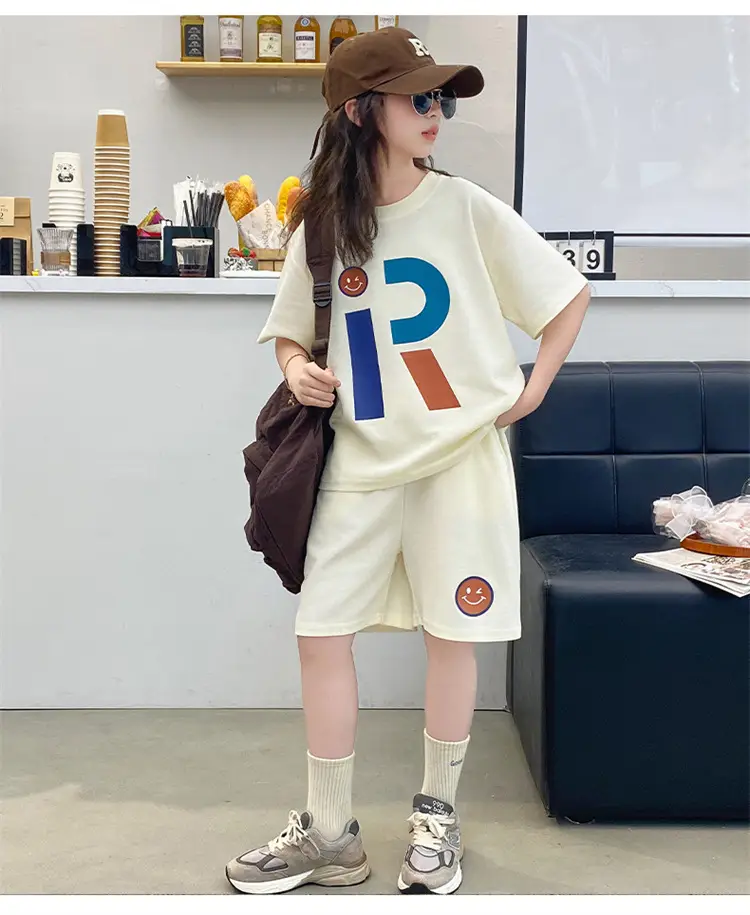 Girls Summer T-Shirt Shorts Set Cream 2025 — feature 17