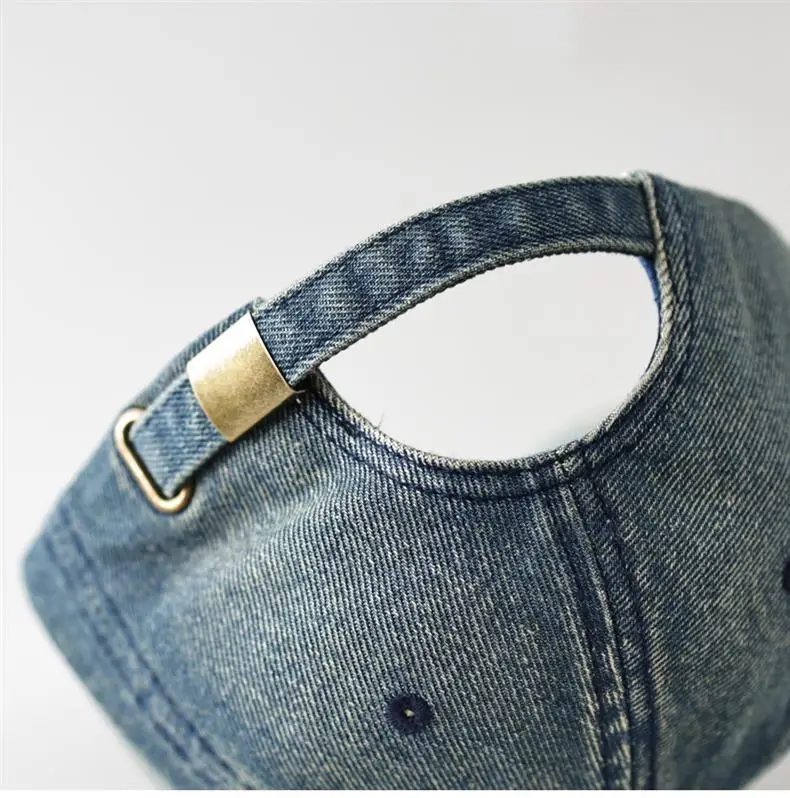 Men Blue Denim Baseball Cap with Letter S — feature 9