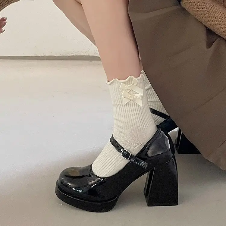 Women's Square Toe Super High Heel Patent Leather Mary Jane Shoes - Image 3