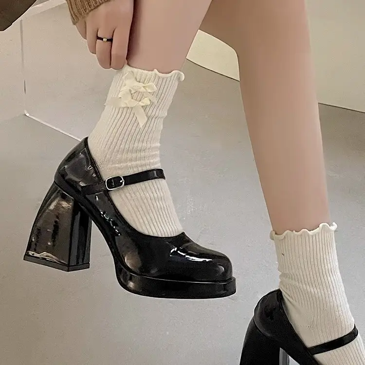 Women's Square Toe Super High Heel Patent Leather Mary Jane Shoes - Image 4