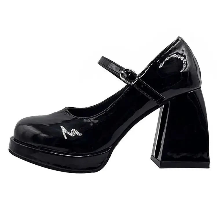 Women's Square Toe Super High Heel Patent Leather Mary Jane Shoes - Image 5