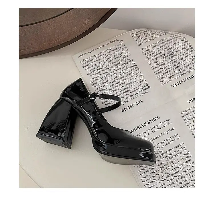 Women's Square Toe Super High Heel Patent Leather Mary Jane Shoes — feature 12