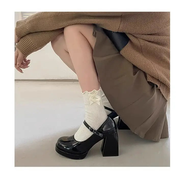 Women's Square Toe Super High Heel Patent Leather Mary Jane Shoes — feature 3