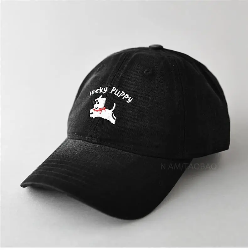 Gray Dizzy Letter Puppy Cap for Men Women — feature 1