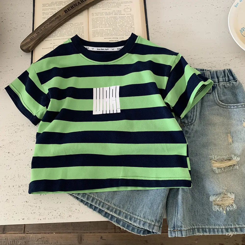 Boys Striped T-Shirt Short Sleeve Summer Wear — feature 10