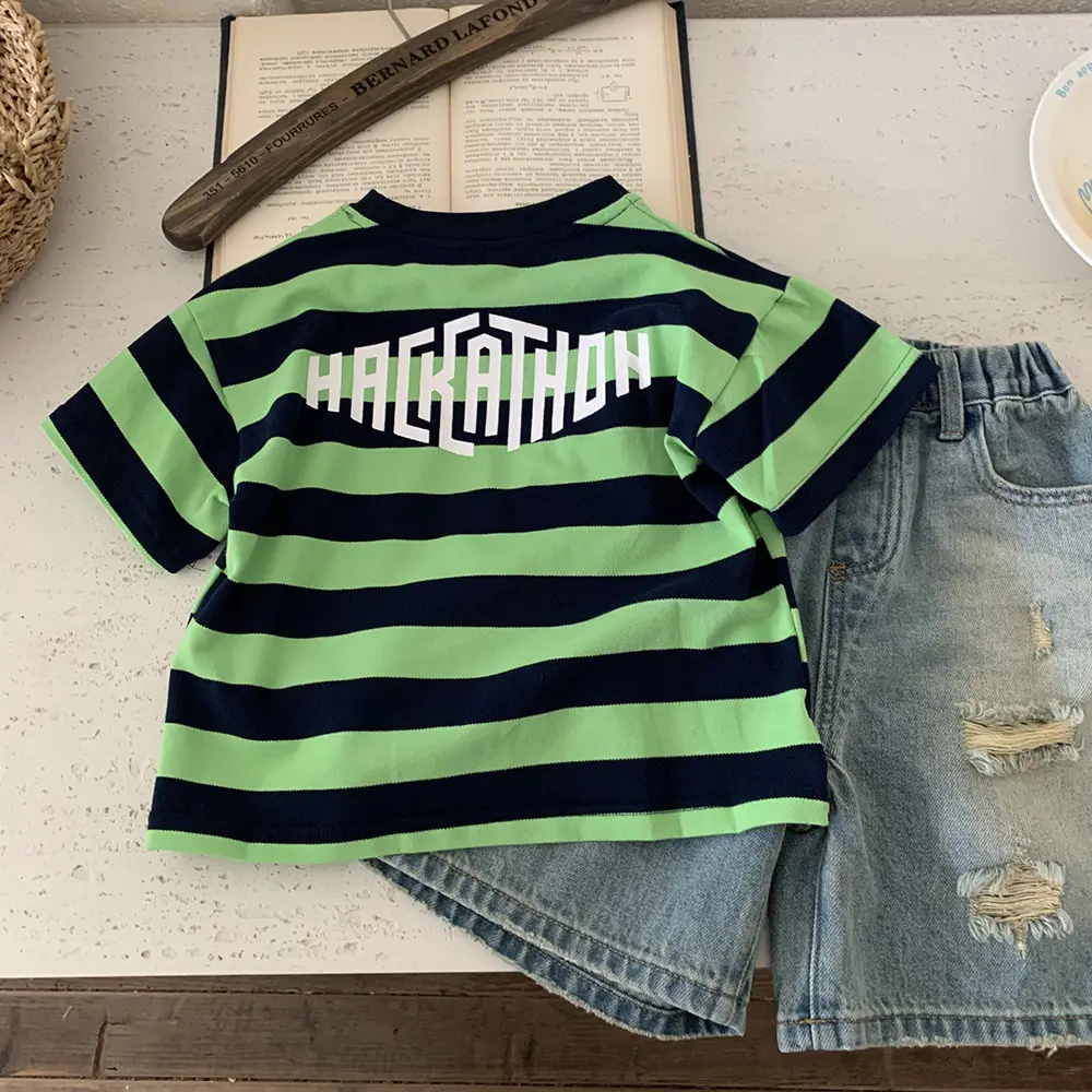 Boys Striped T-Shirt Short Sleeve Summer Wear — feature 5