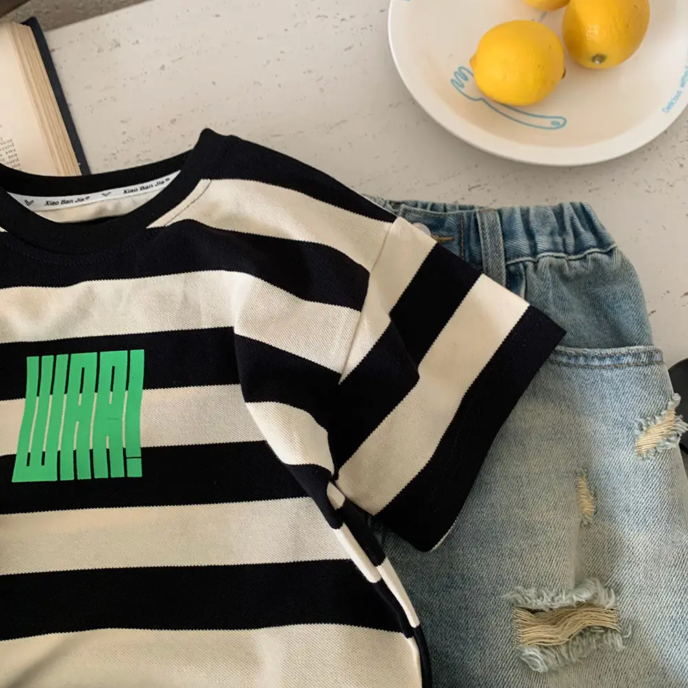 Boys Striped T-Shirt Short Sleeve Summer Wear — feature 6