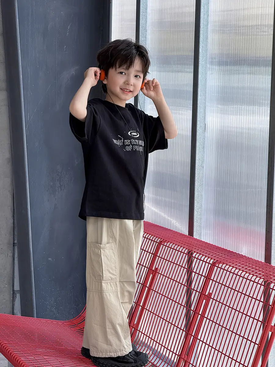 Boys Cotton Top Shirt Black White Summer 2026 - Image 6