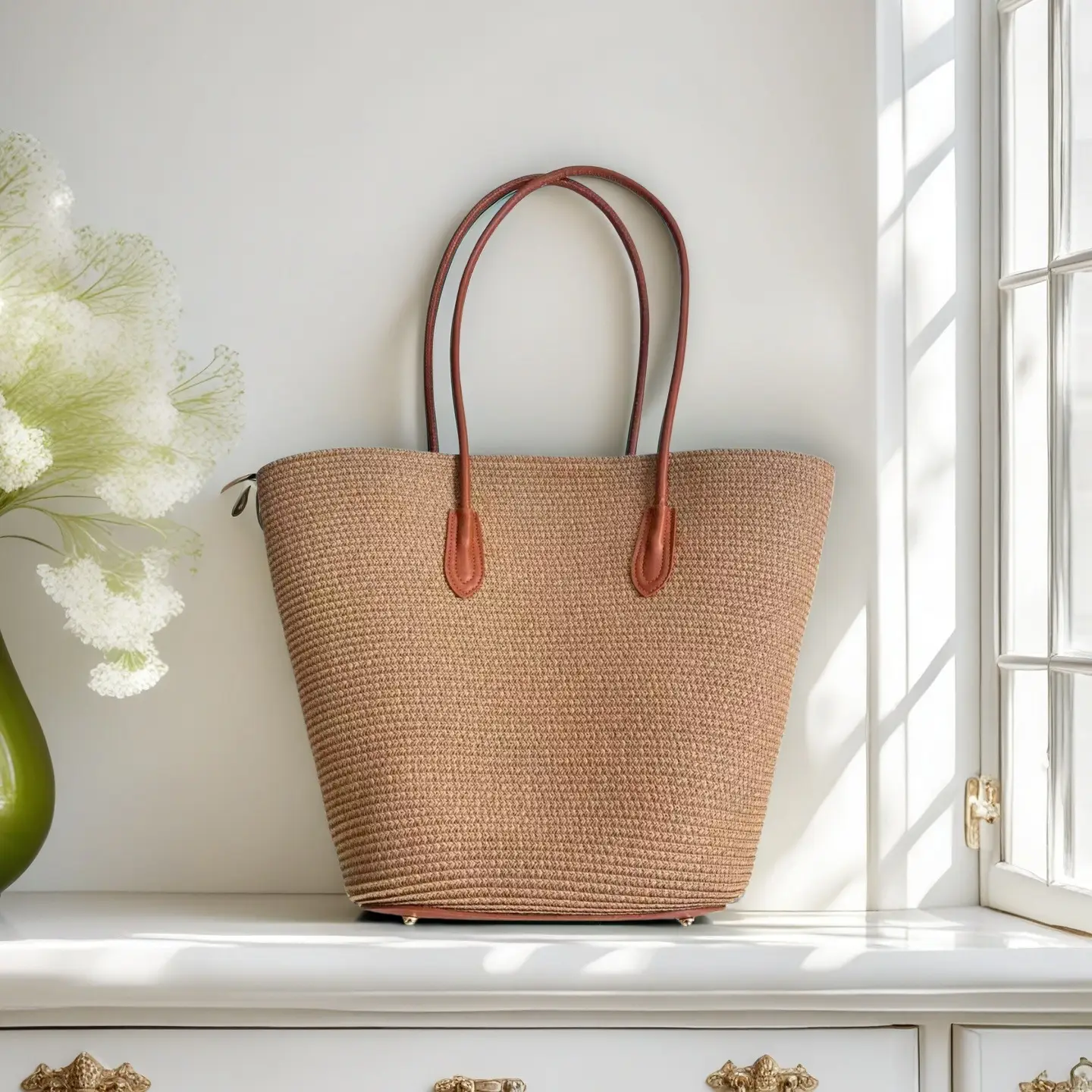 Striped Straw Woven Bag for Women Summer Large Capacity - Image 9