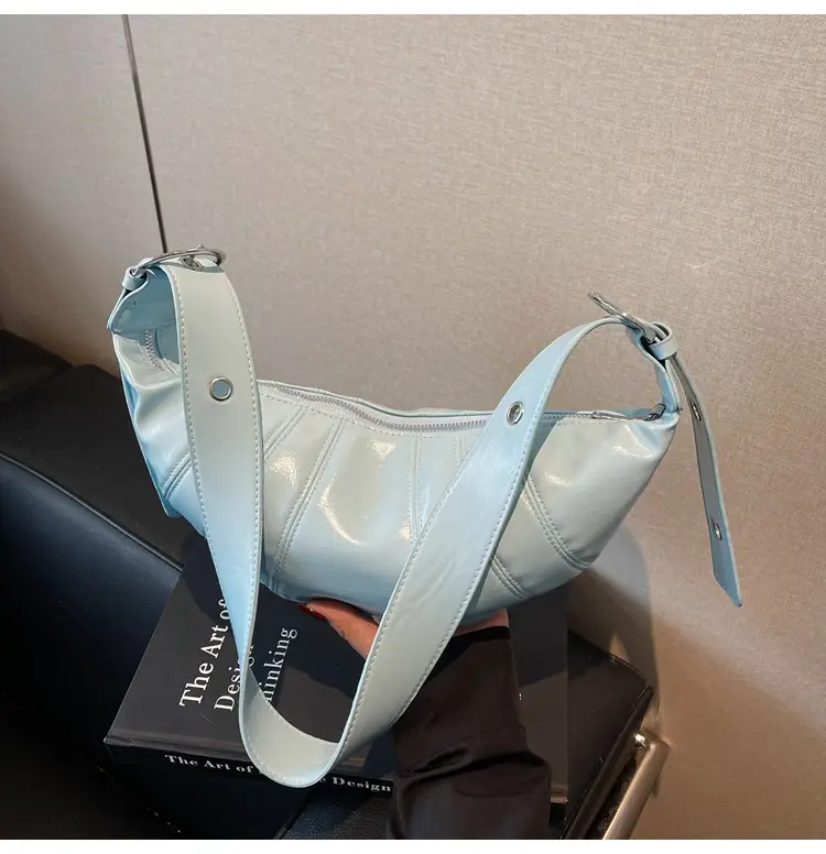 Women's Silver Crossbody Bag with Leather Jacket