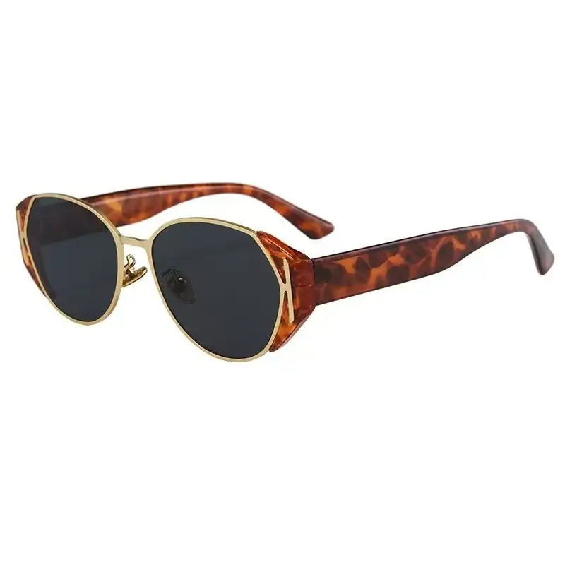 Oval Frame Ice Sunglasses with Gray Mirror - Image 8