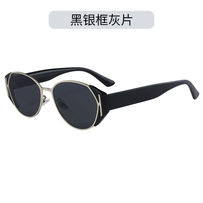 Oval Frame Ice Sunglasses with Gray Mirror - Image 2