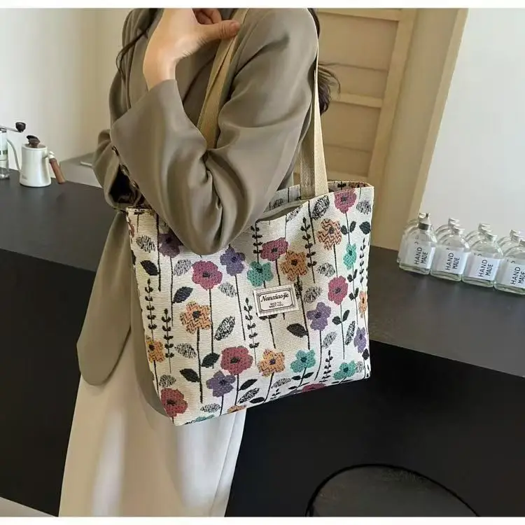 Canvas Floral Tote Bag Large Capacity Women — feature 11