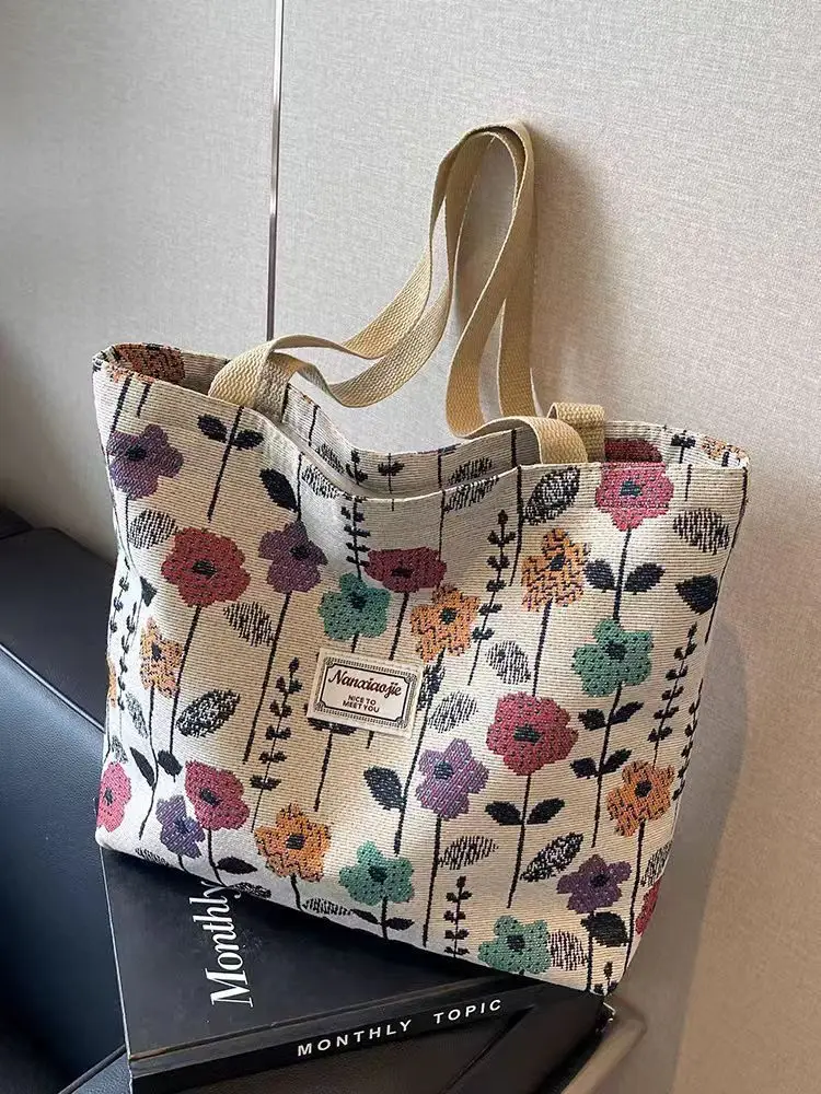 Canvas Floral Tote Bag Large Capacity Women — feature 15