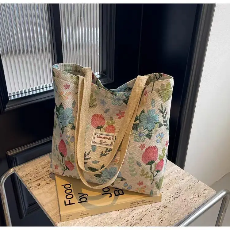 Canvas Floral Tote Bag Large Capacity Women — feature 17