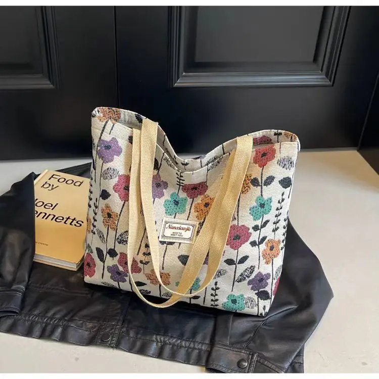 Canvas Floral Tote Bag Large Capacity Women — feature 19