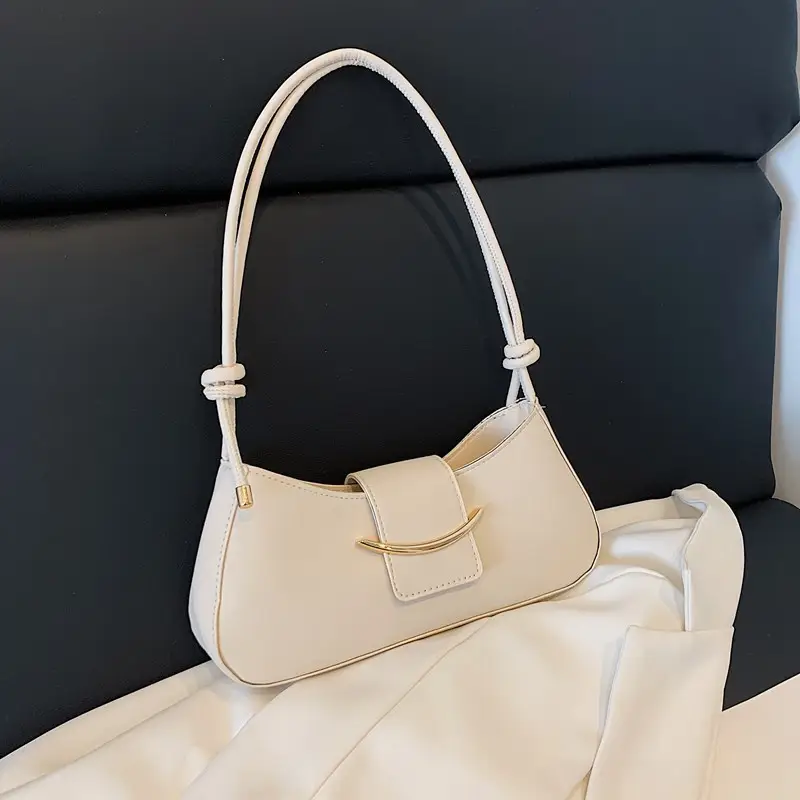 Retro French Style Shoulder Bag Beige 2025 - Image 6