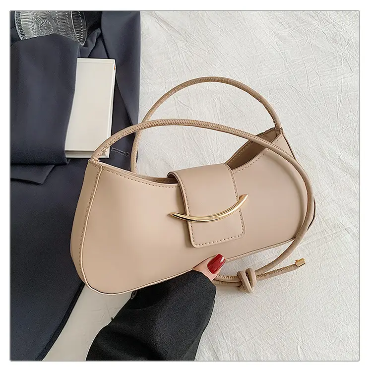Retro French Style Shoulder Bag Beige 2025 - Image 2