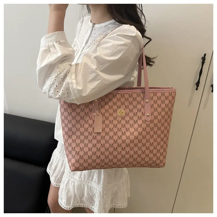 Women's Black Checkered Check Tote Bag Large Capacity — feature 16