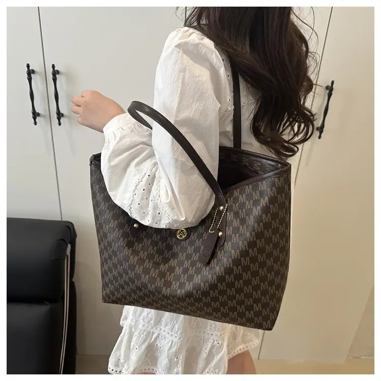 Women's Black Checkered Check Tote Bag Large Capacity — feature 18