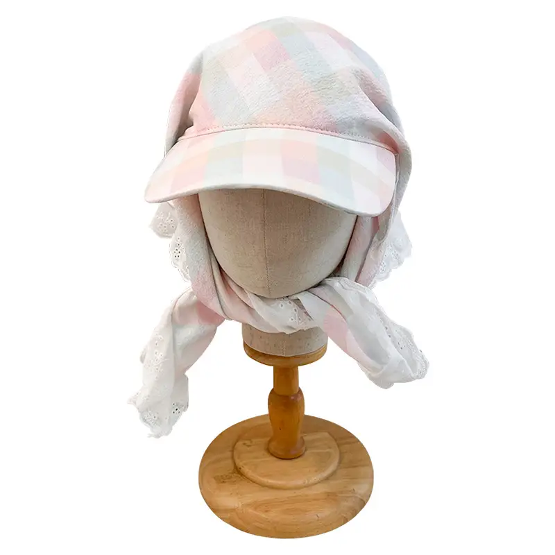 Women Plaid Duckbill Cap with Turban Scarf 2025 - Image 7