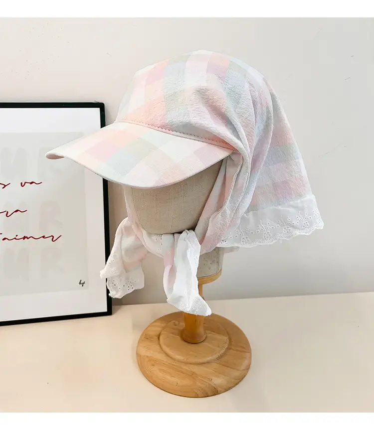 Women Plaid Duckbill Cap with Turban Scarf 2025 — feature 8