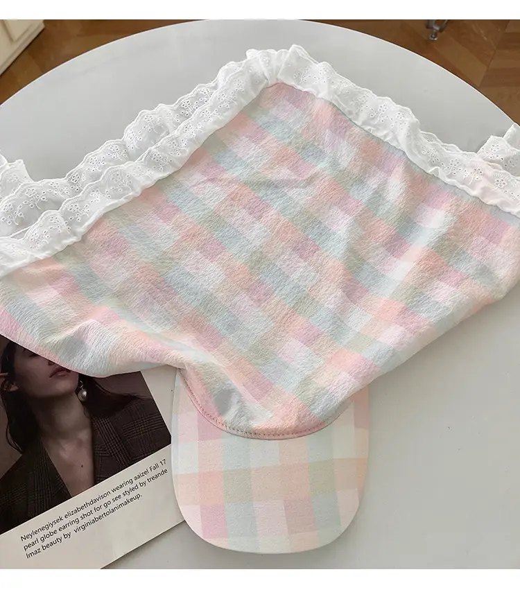 Women Plaid Duckbill Cap with Turban Scarf 2025 — feature 9