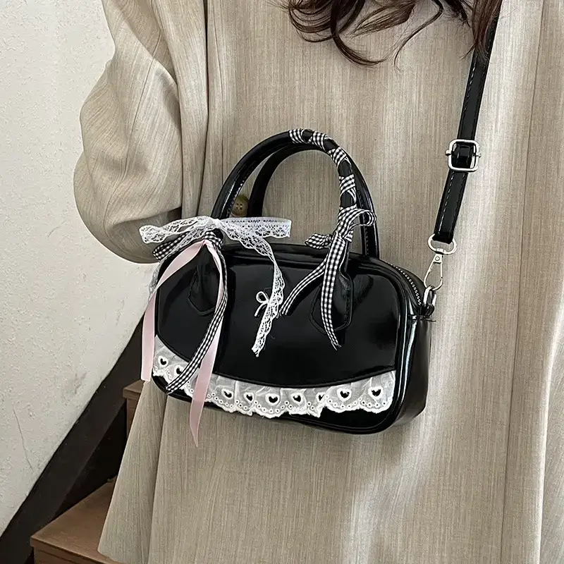 Women's White Embroidered Bow Crossbody Bag 2025 - Image 9