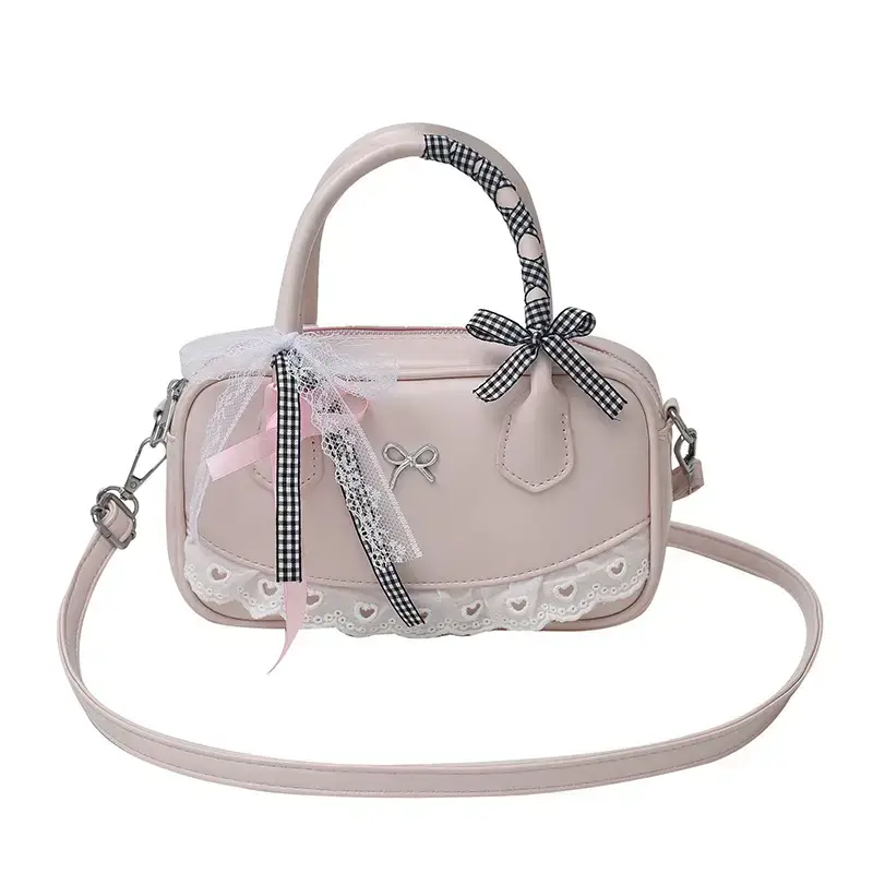 Women's White Embroidered Bow Crossbody Bag 2025 - Image 2