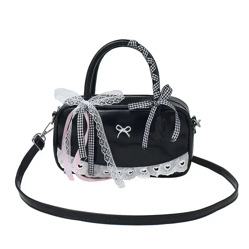 Women's White Embroidered Bow Crossbody Bag 2025 - Image 3