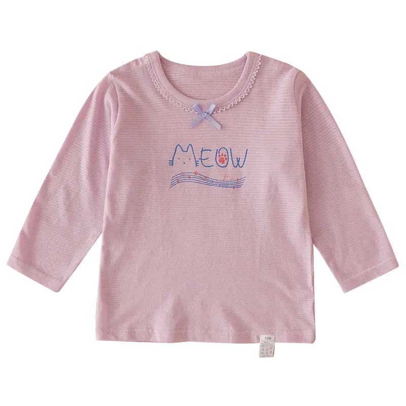 Baby T-shirt Long Sleeve Cotton Base Shirt Slub Cotton - Image 9