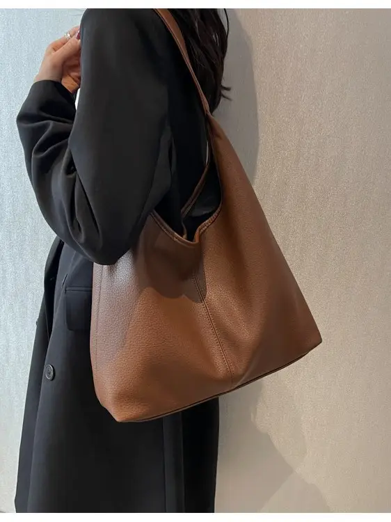 Women's Large Capacity Tan Tote Bag Single Shoulder 2026 - Image 6