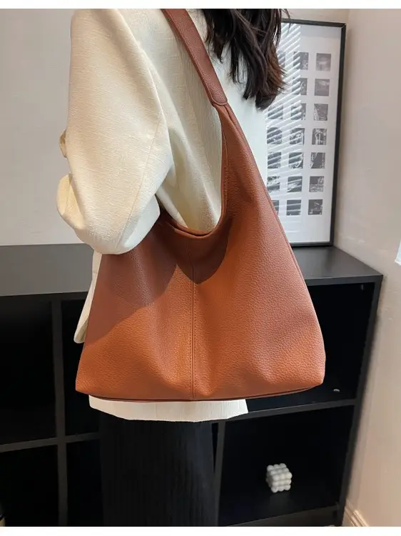 Women's Large Capacity Tan Tote Bag Single Shoulder 2026 - Image 7