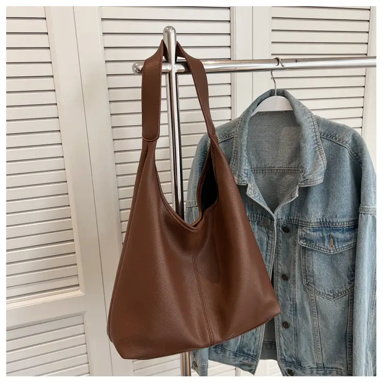 Women's Large Capacity Tan Tote Bag Single Shoulder 2026 - Image 2