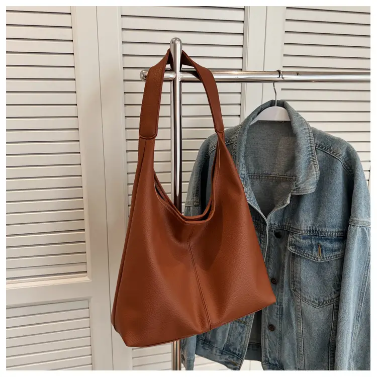 Women's Large Capacity Tan Tote Bag Single Shoulder 2026 - Image 3